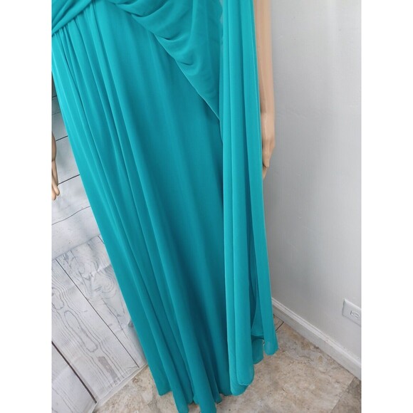 Vtg Cindy Usa Green Chiffon Strapless Bridesmaid Prom Formal Maxi Dress Sz 4XL - Picture 5 of 12